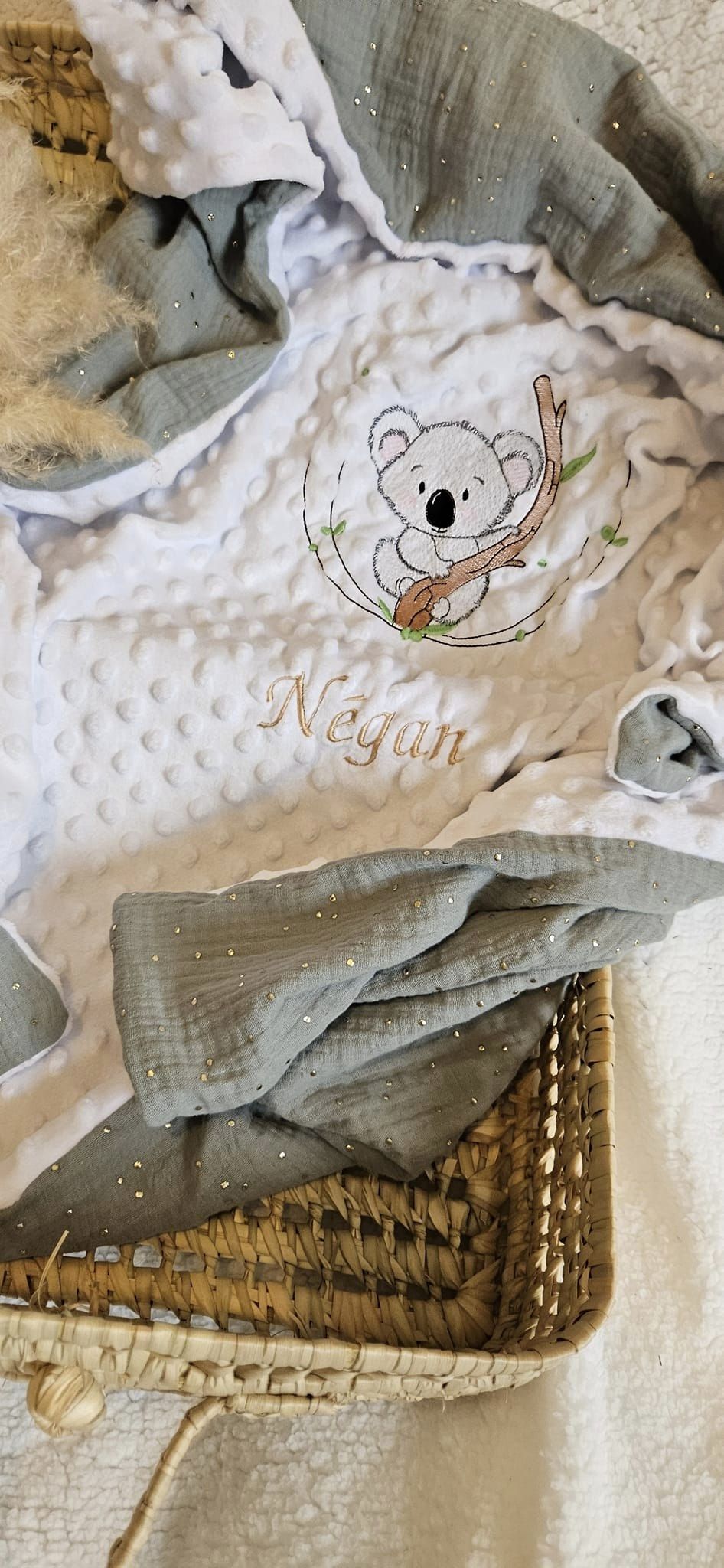 couverture bébé broder - L'atelier de Chloé