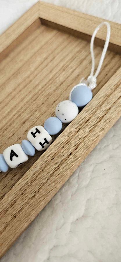 Attache tétine  étoile bleue - L'atelier de Chloé
