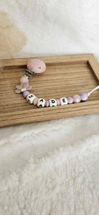 Attache tétine demi fleurs - L'atelier de Chloé