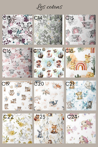 Protège carnet de santé personnalisé finition passepoil - L'atelier de Chloé