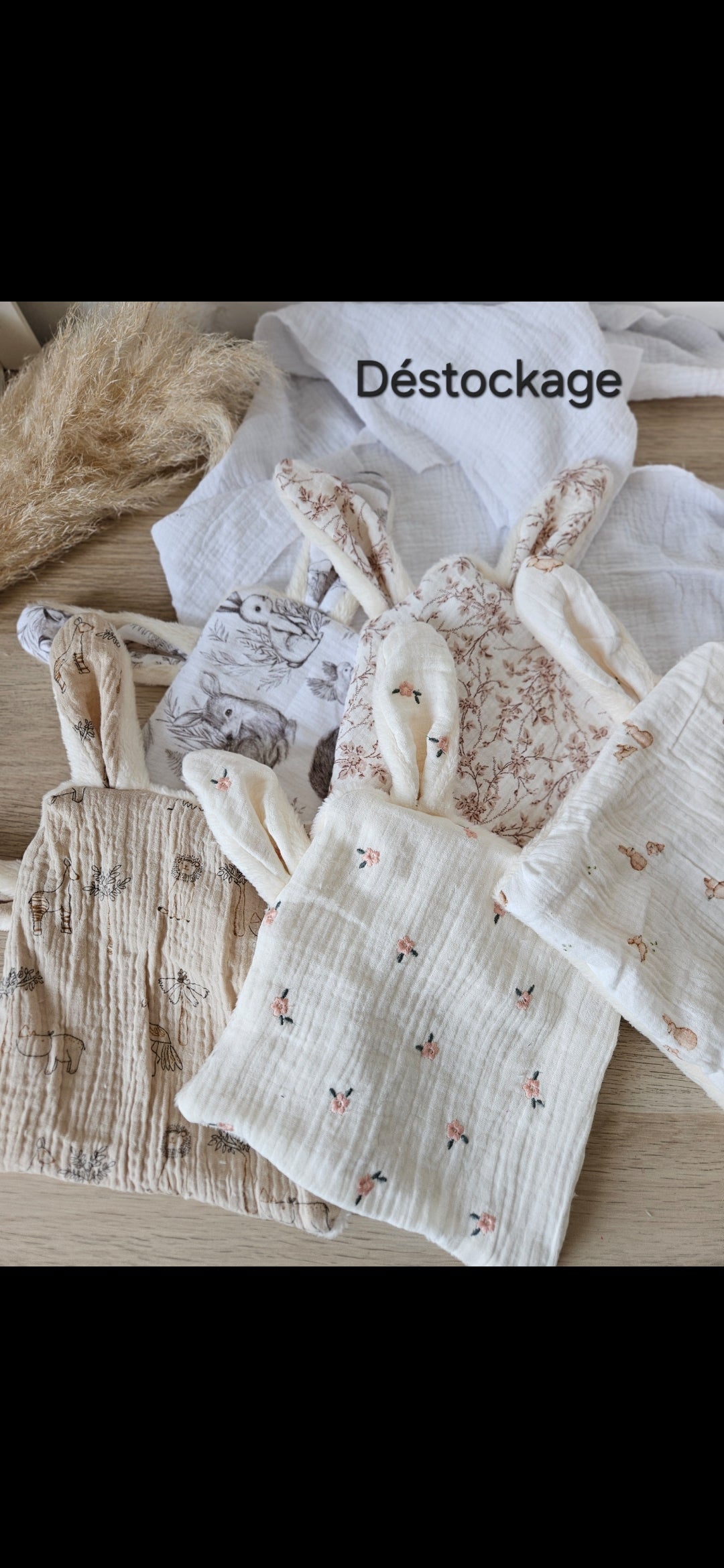 Doudou plat, doudou personnalisé. En stock envoie en 3/5jours