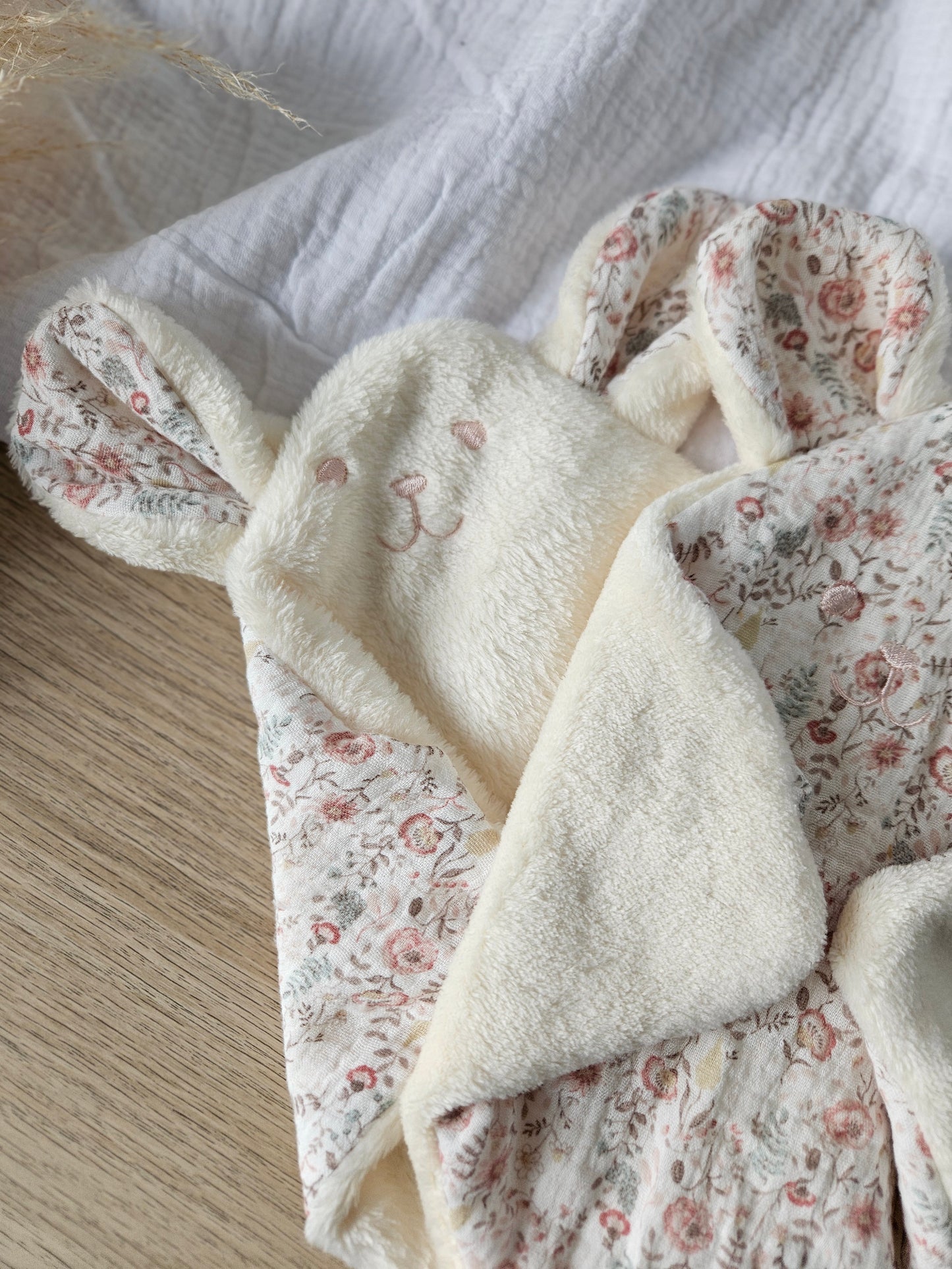 Doudou plat ours, doudou personnalisé